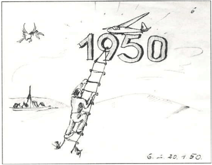 Neujahrswunschkarte 1950